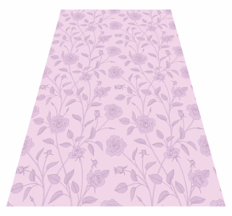 Vintage rug featuring purple roses oil painting - TenStickers
