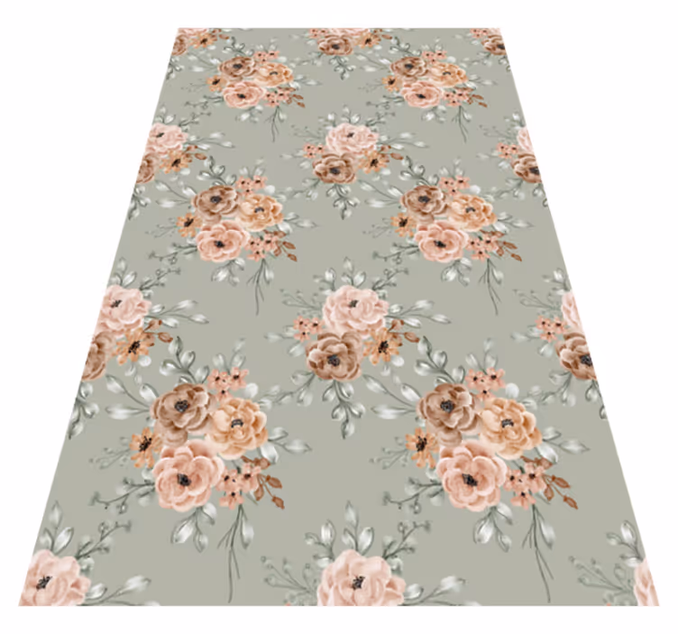 Vintage rug with vintage roses on mint green background - TenStickers