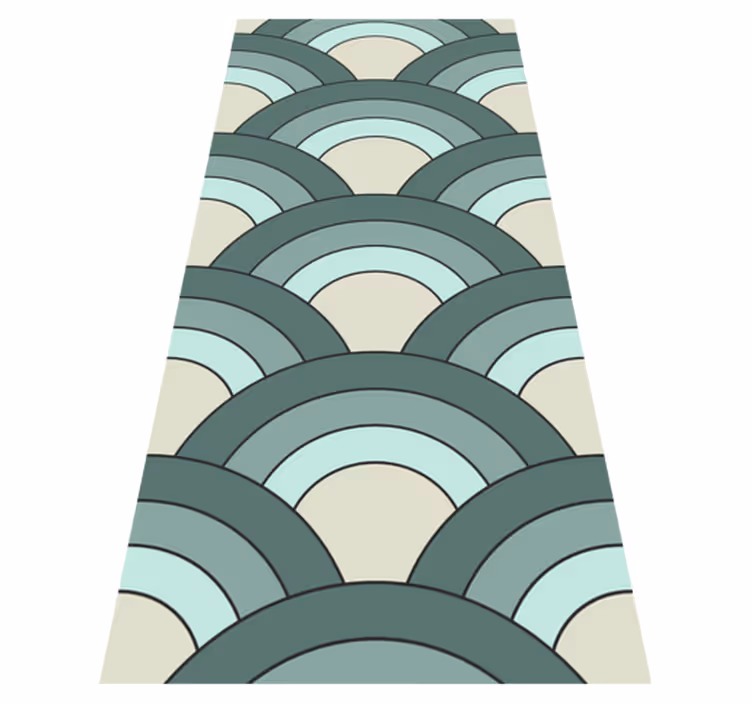 Vintage rug with layered wave patterns - TenStickers