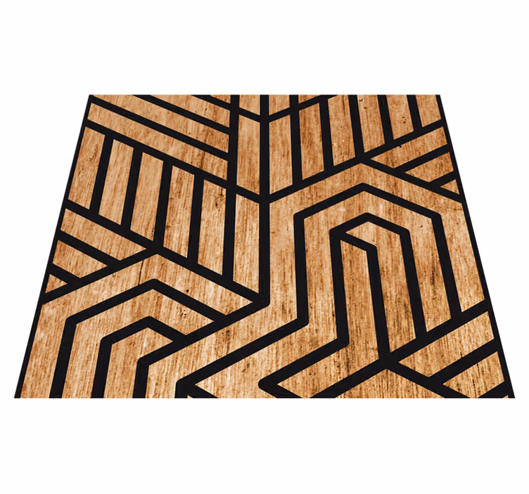 Texture rug wooden geometric design - TenStickers