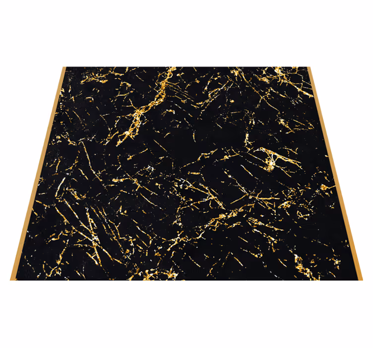 Texture rug in black and gold marble design - TenStickers