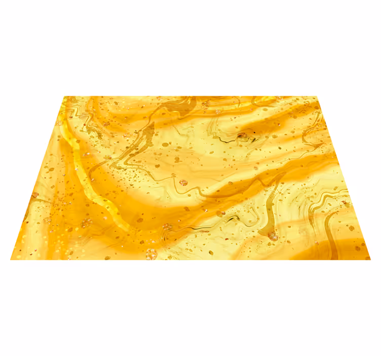 Texture rug yellow liquid marbles gold splatter - TenStickers