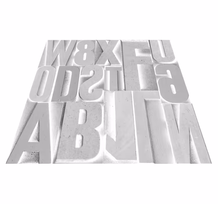 Quote rug 3d grey letters - TenStickers