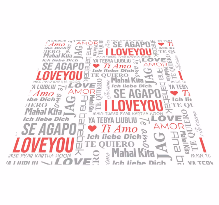 Quote rug i love you in different languages - TenStickers