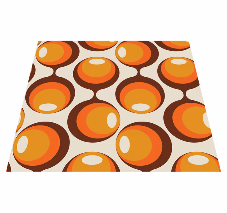 Vintage rug in semi-oblong 70's design - TenStickers