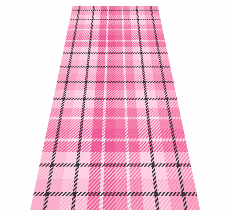 Vintage rug in pink and black tartan - TenStickers
