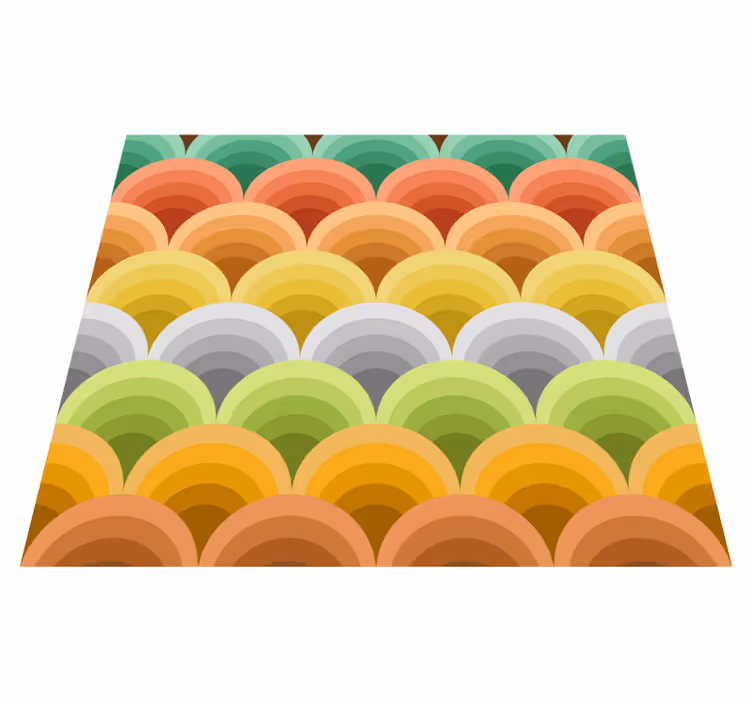 Vintage rug in orange circles - TenStickers