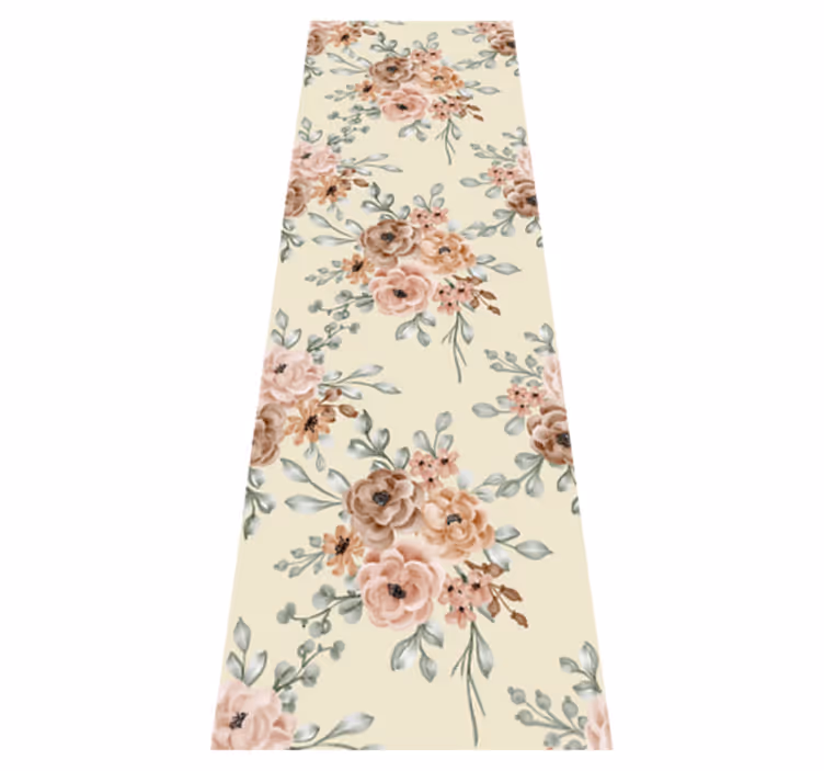 Vintage rug with romantic large rose oil painting - TenStickers