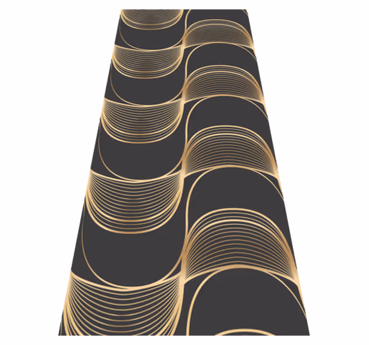 Vintage rug with gold waves art decor pattern - TenStickers