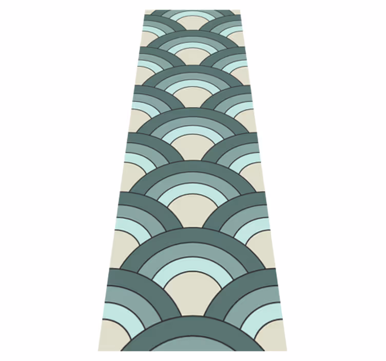Vintage rug in blue shaded scales pattern - TenStickers