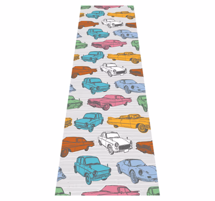 Vintage rug colorful classic cars - TenStickers