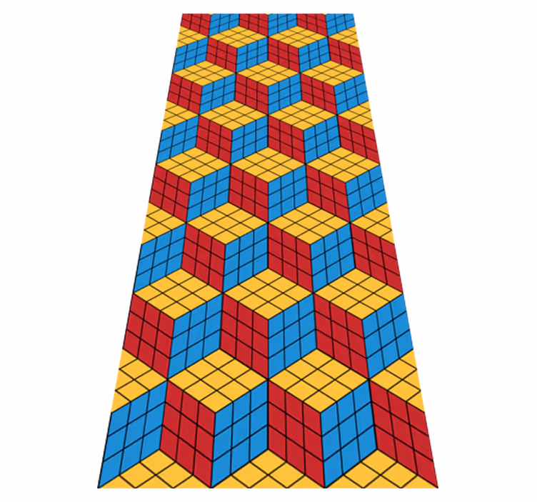 Vintage rug with rubik's cube original design - TenStickers