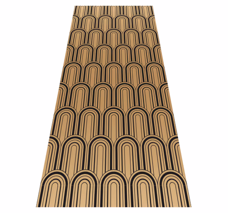 Vintage rug with golden arc art decor pattern - TenStickers