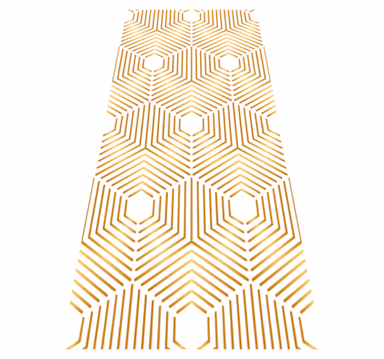 Vintage rug in gold squares art decor style - TenStickers