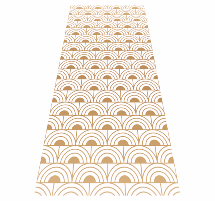 Vintage rug with gold gradient arc design - TenStickers