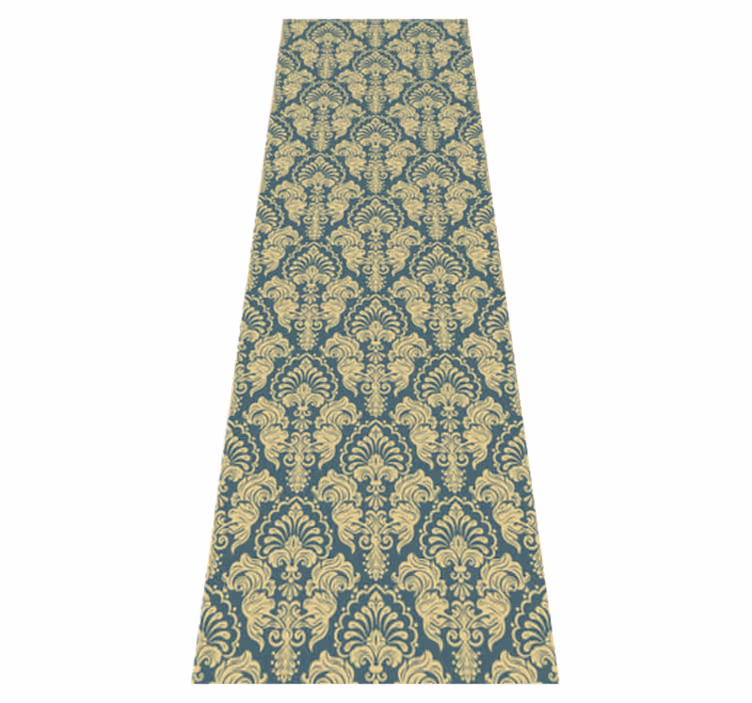 Vintage rug in turquoise and yellow classic pattern - TenStickers