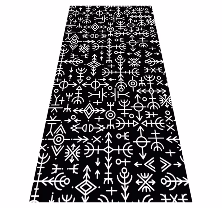 Vintage rug with viking symbols design - TenStickers