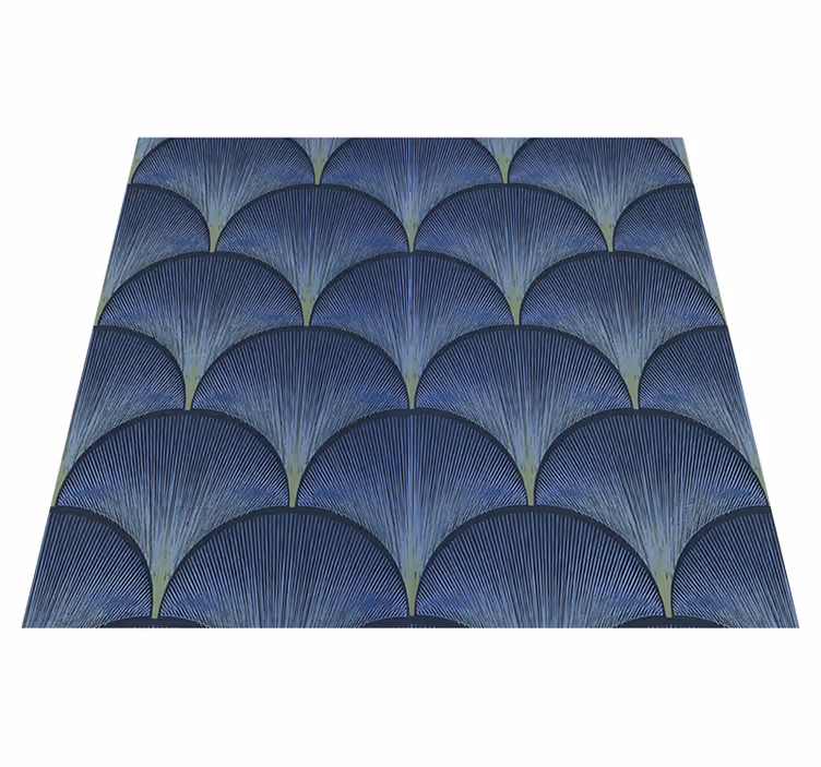 Vintage rug 1920s art deco blue fan design - TenStickers