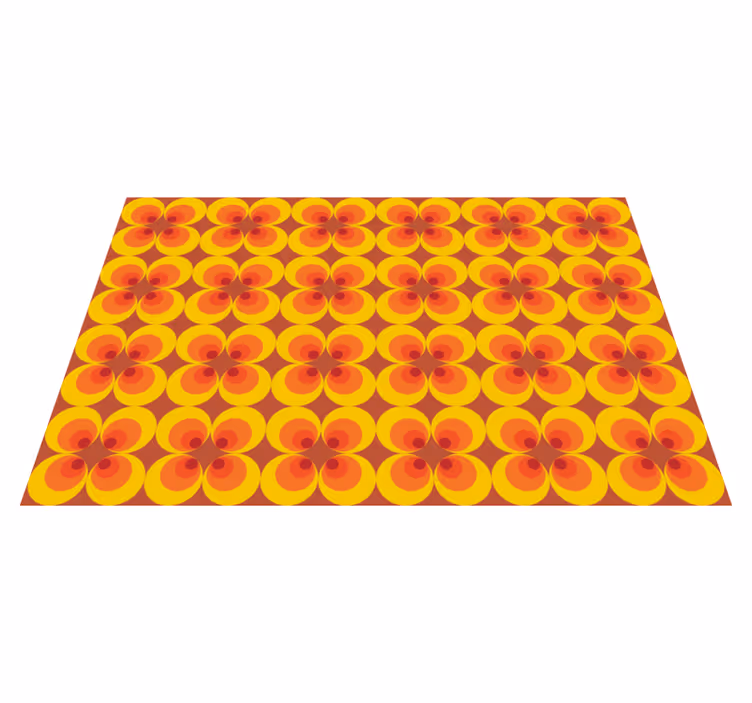Vintage rug with 70s retro circles design - TenStickers