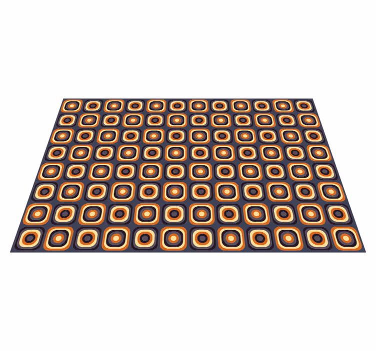 Vintage rug 70s circle squares design - TenStickers
