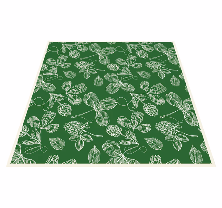 Vintage rug with green magnolia twig pattern - TenStickers