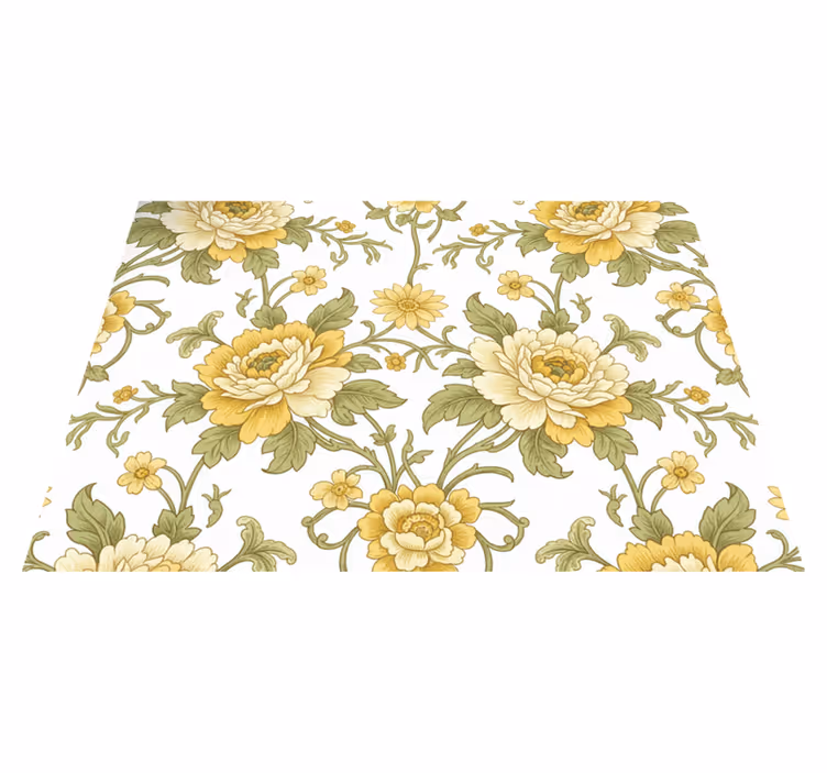 Vintage rug with yellow floral design - TenStickers