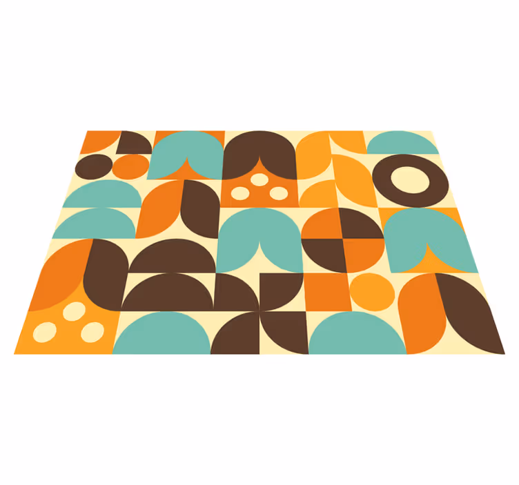 Vintage rug with geometric 70's abstract shapes - TenStickers