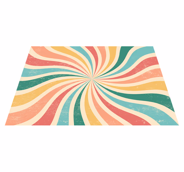 Vintage rug with vibrant retro burst design - TenStickers