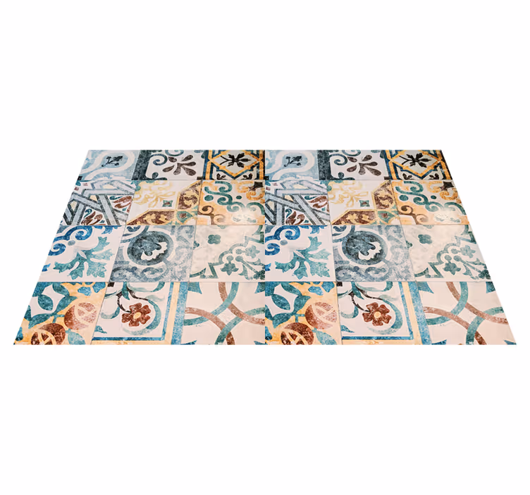 Vintage rug with retro mosaic design - TenStickers