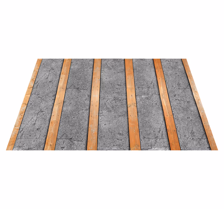 Texture rug wooden planks on concrete design - TenStickers