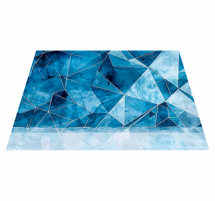 Fractured azure texture rug - TenStickers