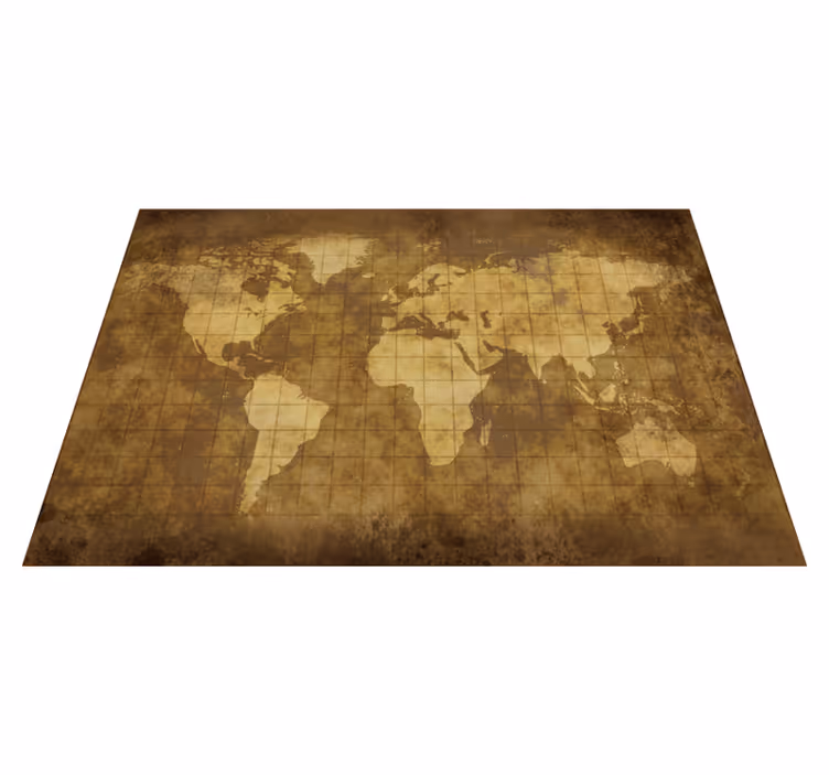 Map rug vintage world map mural for kids - TenStickers
