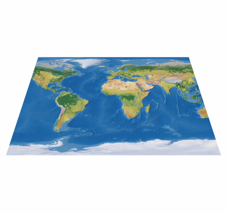 Map rug geographic realistic world map - TenStickers