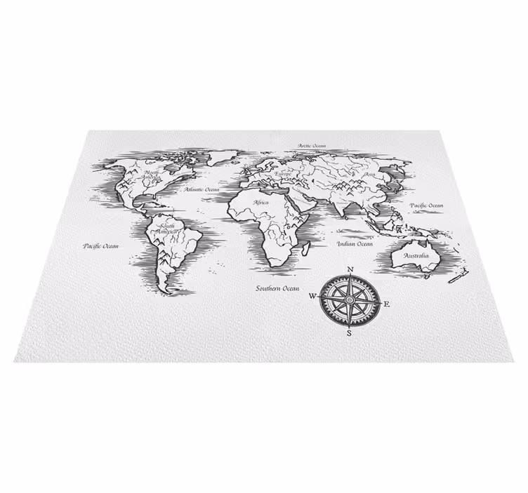 Map rug elegant world map design - TenStickers