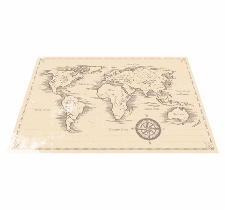 Map rug vintage world map - TenStickers