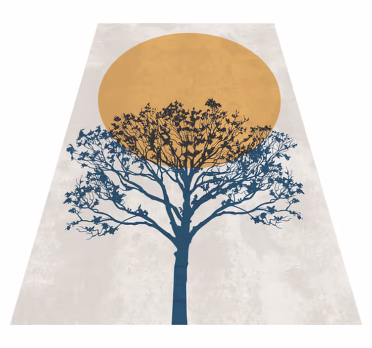 Floral rug with tree at sunrise - TenStickers