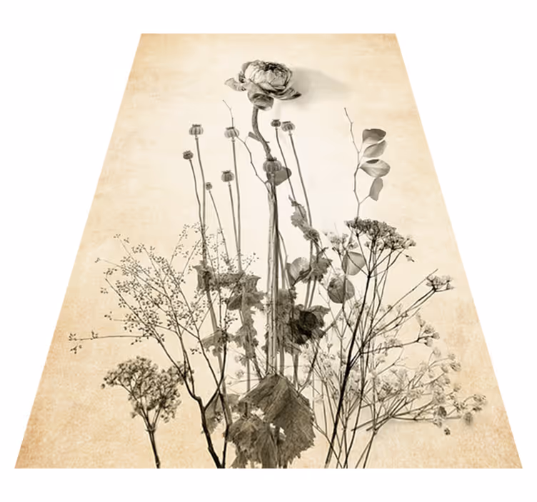 Floral rug bouquet of flowers on beige background - TenStickers