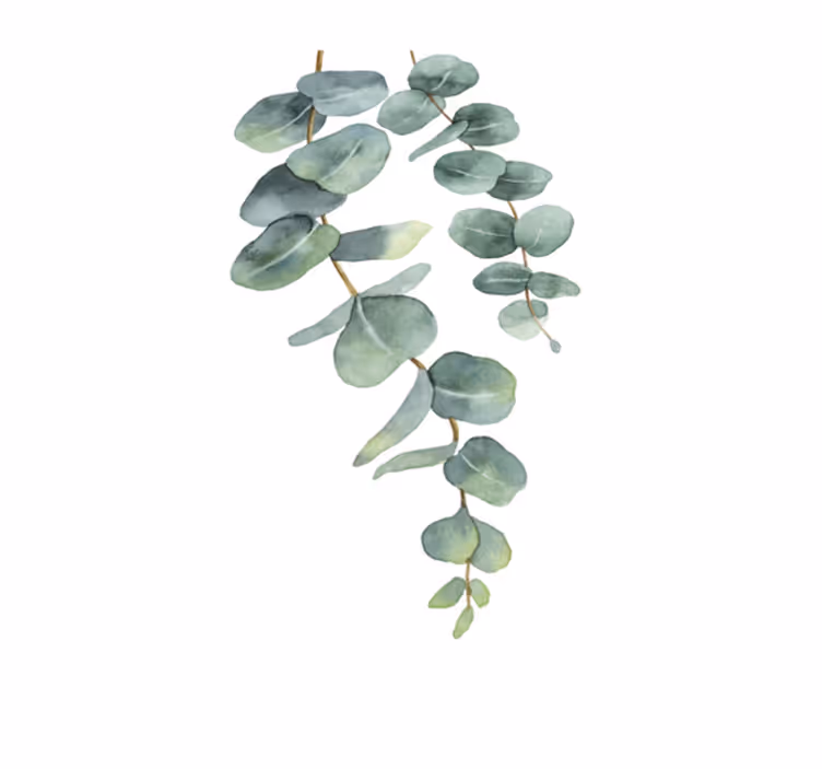 Floral rug with eucalyptus twigs design - TenStickers