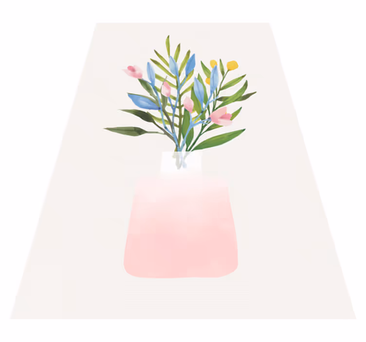 Floral rug with potted flowers design - TenStickers