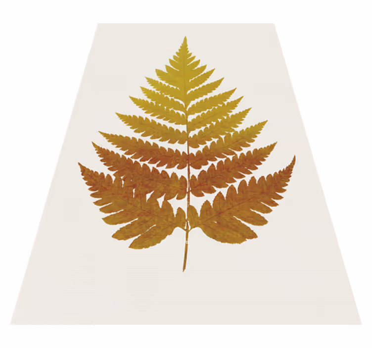 Floral rug with golden fern leaf design - TenStickers