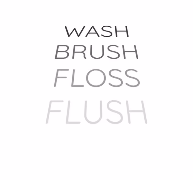 Quote rug wash brush floss flush - TenStickers