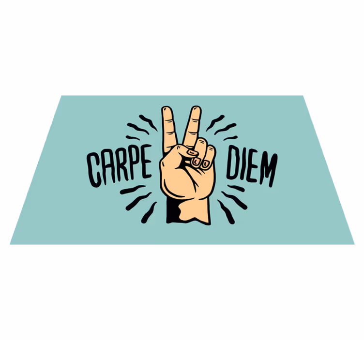 Quote rug carpe diem peace hand design - TenStickers