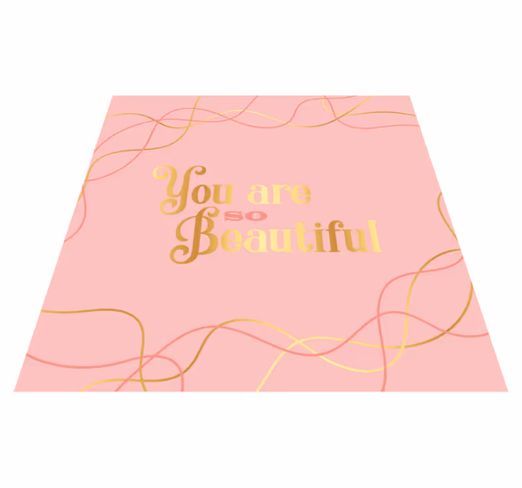 Quote rug you are beautiful pink watercolor - TenStickers