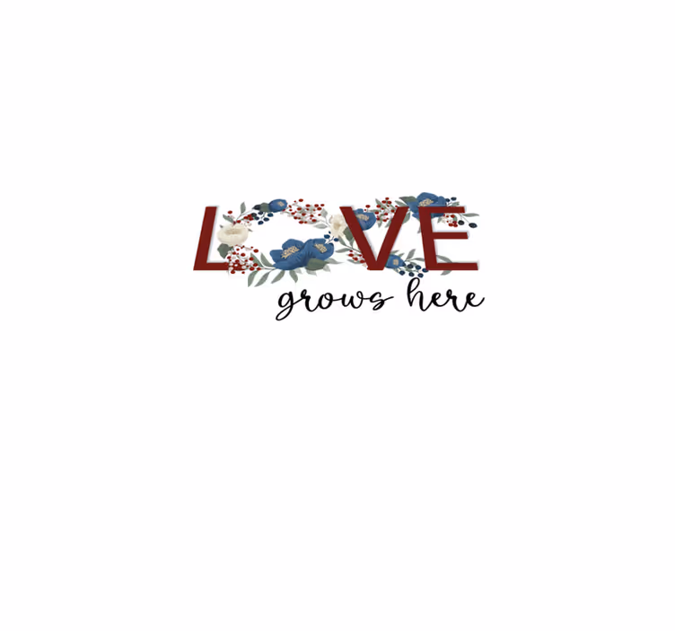 Love grows here quote rug - TenStickers