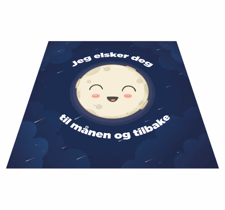 I love you to the moon quote rug - TenStickers
