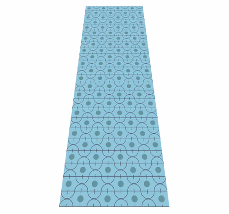 Texture rug with blue geometric japanese design - TenStickers