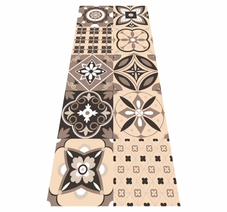 Texture rug in brown classic tiles - TenStickers