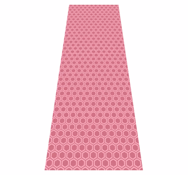 Texture rug in pink geometric hexagon pattern - TenStickers