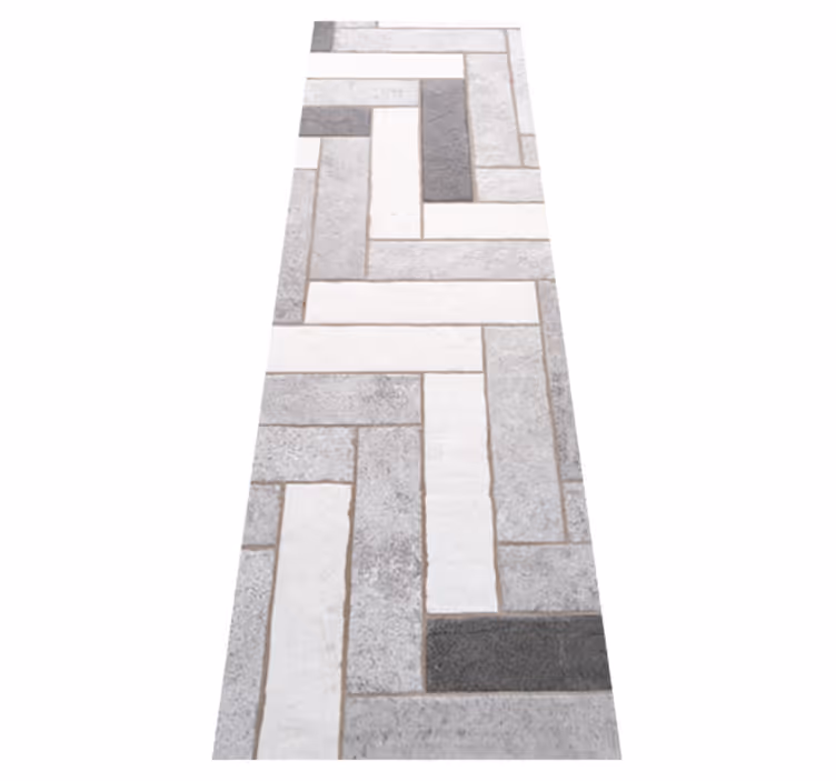 Texture rug in cold gray-brown herringbone pattern - TenStickers