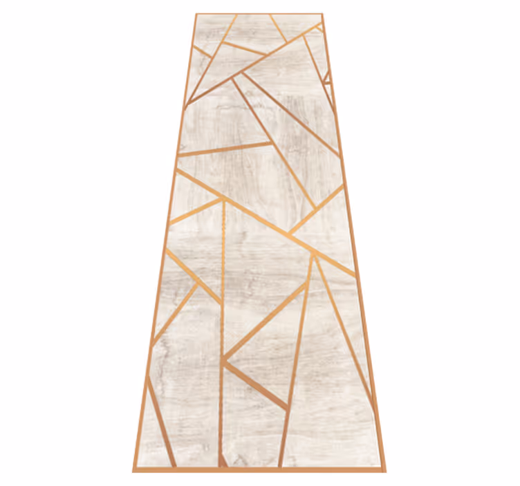 Texture rug with walnut wood geometric design - TenStickers